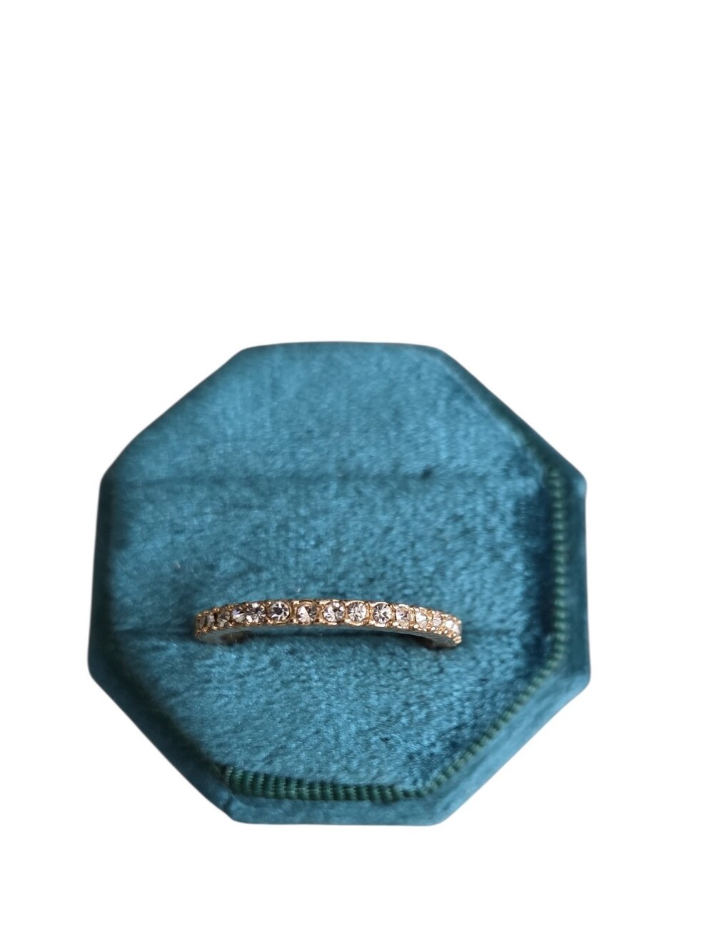 Size 9 Delicate Gold Toned Diamond-Accent Band